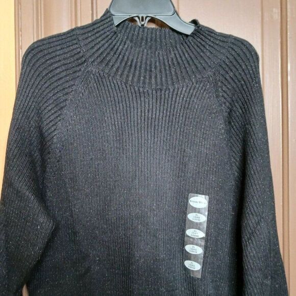 Studio Works Women's XL Black Sparkle Sweater - Picture 10 of 10